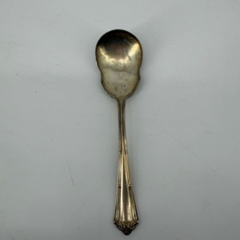 Wm Rogers and Son AA Silverplate Sugar Spoon Vintage Scalloped 6 Inch Flatware